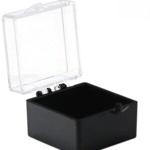 Small Plastic 1" x 1" Hinged Lid Boxes QTY 7